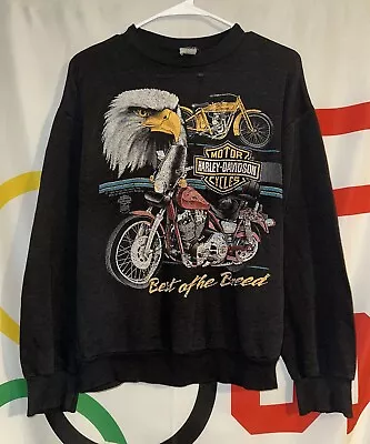 Vintage 1988 Harley Davidson Sweatshirt Small Crewneck Best Of The Breed 80s • $59.97