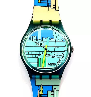 NEW Swatch Watch METROSCAPE GN109 W/ Case And Papers 1990 By Alessandro Mendini • $59.99