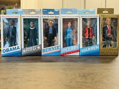 FCTRY Real Life Action Figures Trump RGB Hillary Bernie Obama Warren BNIB • $20