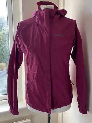 Marmot PreCip Dark  Pink Full Zip Hooded Jacket Women Size XS • £14.55