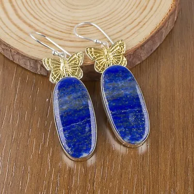 Natural Lapis Lazuli Gemstone Jewelry 925 Sterling Silver Earrings For Women • $13.95