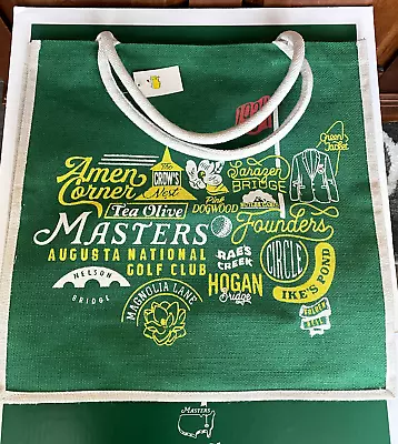 Masters Burlap Tote Beach Bag Augusta National  NWT • $34.95