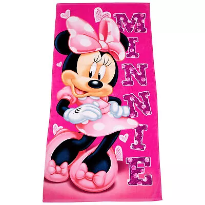 Disney Minnie Mouse Sassy Hearts Beach Towel Pink • $26.98