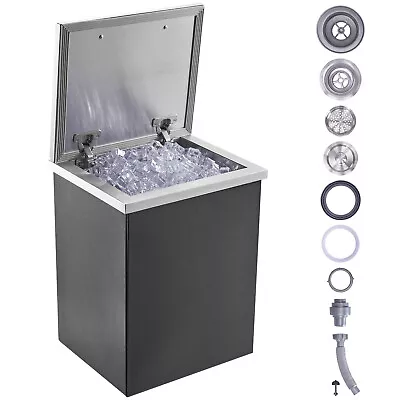 VEVOR Drop-in Ice Chest 14 X12 X18  Ice Cooler Ice Bin Stainless Steel W/Cover • $154.99