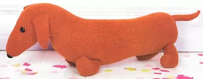 Photocopy Knitting Pattern - Sausage Dog Dachshund Soft Toy 40cm - 0406 • £2.99