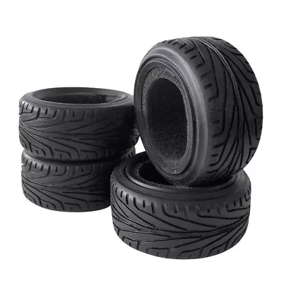 4x 1/10 RC On Road Cars Soft Rubber Tires Set With Foam 28mm/26mm Width • $9.97