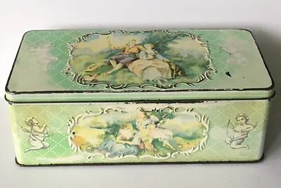 Fab Vintage Jacob’s Biscuit Crackers Storage Tin With Courtyard & Cherubs Design • £6.50