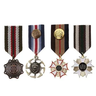 4 Pieces Vintage Star Badge Brooch Medal Party Fancy Dress Costume • £6.42