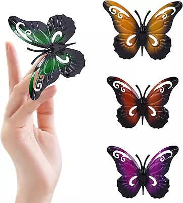 4 PCS Metal Garden Butterfly Wall Art Hanging Butterfly Decoration Outdoor Fence • £7.15