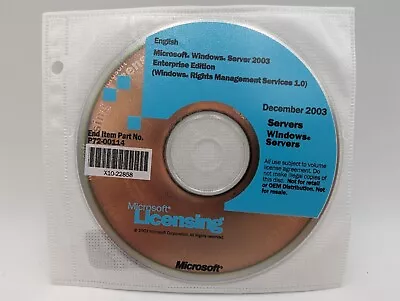 Microsoft Licensing Windows Server 2003 Enterprise Edition CD Disc December 2003 • $14.95