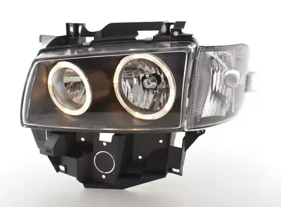 FK Pair LED DRL Devil Eye Halo Anello Headlights VW Transporter T4 97-02 Black • $293.61