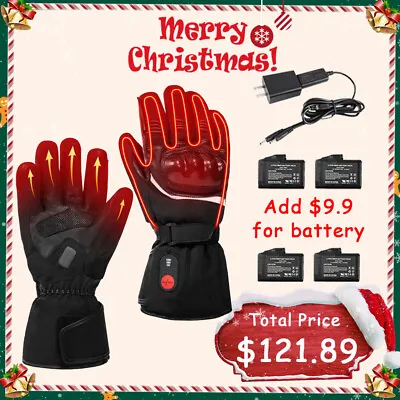 Electric Battery Heated Motorcycle Gloves Motorbike Winter Halloween Hand Warmer • $121.89