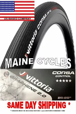 Vittoria Corsa Control G 2.0 Tubular 700 X 25 All Black • $105.90