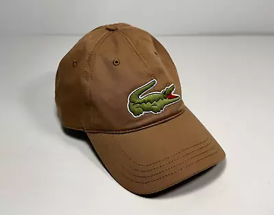 Lacoste Brown Organic Cotton Twill Logo Adjustable Hat Unisex One Size • $24.99