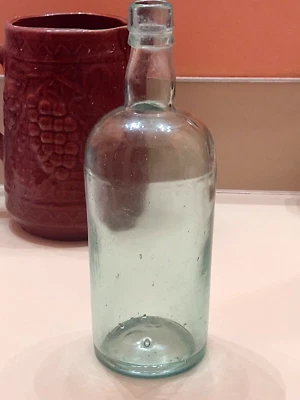 $39.99 • Buy Antique 1880's Turn Mold Light Green Whiskey Bottle~Super Heavy,thick Glass,9.5 