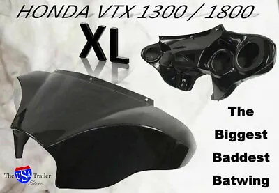  XL BATWING FAIRING For HONDA VTX WINDSHIELD C R S 18001300 BAGGER 4X5 1/4 SPKS  • $389