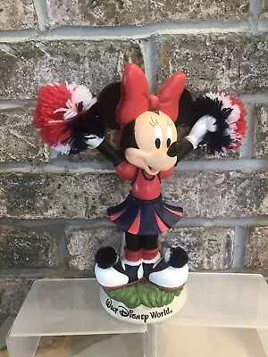 Disneyland Resort Minnie Mouse Cheerleader Bobble Figurine Red White Blue • $24.99