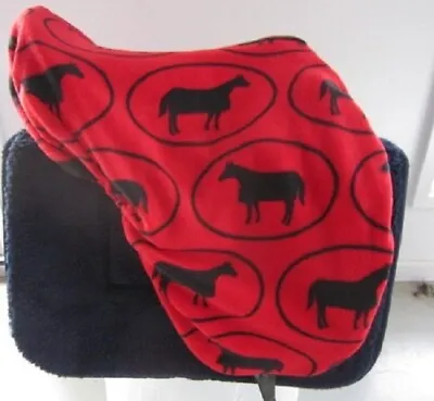 Horse Stock / Western / Swinging Fender Saddle Cover FREE EMBROIDERY Red Horse • $39