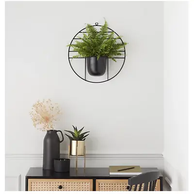 Creative Metal Plant Pot Hanger Planter Basket Wall Holder Decor Outdoor 40cm • £16.99