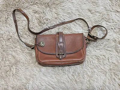 Vintage DOONEY & BOURKE Brown Leather Crossbody Equestrian Bag • $38.79