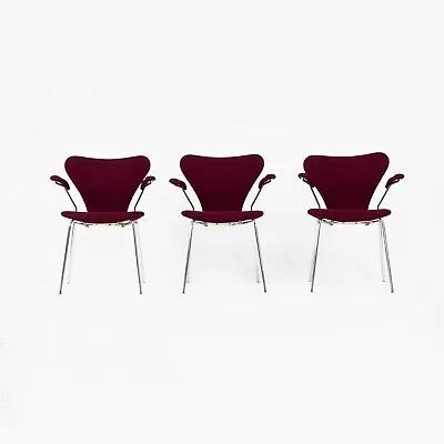 Set Of Three 1976 Arne Jacobsen Fritz Hansen Series 7 Danish Dining Arm Chairs  • £2129.28