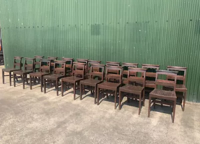 18 X Original Paint Chapel Chairs With Bible/Book Holder 1969 WD Stamp Vintage • £855