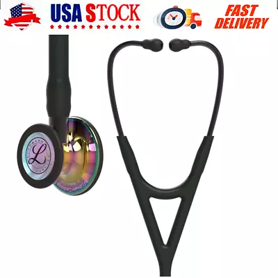 3M Littmann Cardiology IV Stethoscope 6240 Black Tube Smoke Stem Headset 27 Inch • $195.95