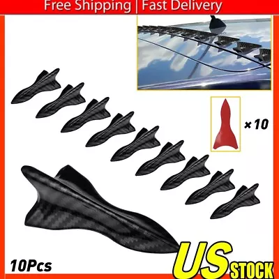 10xCarbon Fiber Shark Fin Diffuser Vortex Generator Car Wing Roof Spoiler Bumper • $11.99