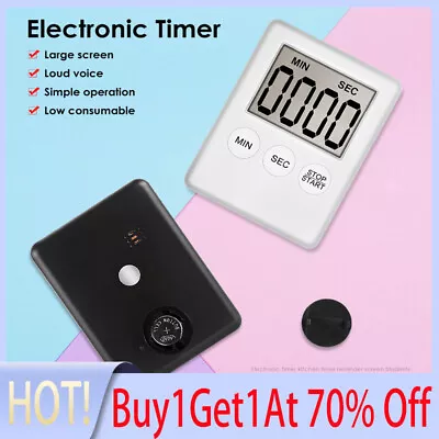 £3.06 • Buy Large Digital Kitchen Timer Count-Down Up Clock Loud Alarm Magnet Stopwatch Time