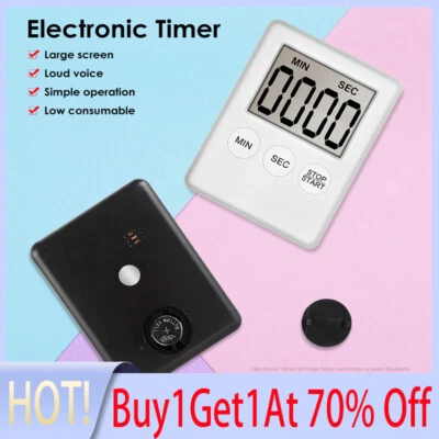 £3.06 • Buy Large Digital Kitchen Timer Count-Down Up Clock Loud Alarm Magnet Stopwatch Time