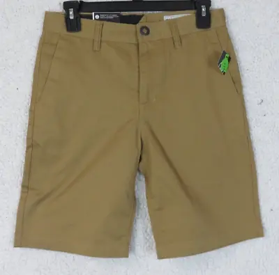 Mens Volcom Brown Shorts Size 38 Cotton Blend Casual Flat Front Frickin Chino • $19.99
