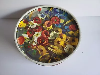 Biscuit Candy Cookie Tin Vintage Floral Large • $14.56