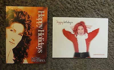 LOT OF TWO 5 X7  JO DEE MESSINA CHRISTMAS CARDS-EX.CON.SENT TO COUNTRY RADIO • $1.99