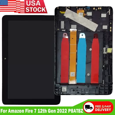 US Frame+LCD Display Touch Screen Digitizer For Amazon Fire 7 Tablet 12th P8AT8Z • $43.60