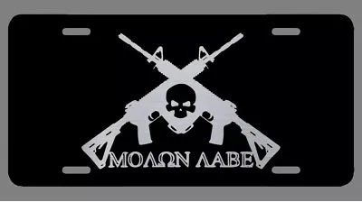 AR15 AR-15 Laser Etched Metal License Plate Molon Labe Military 2nd Amendment • $9.95