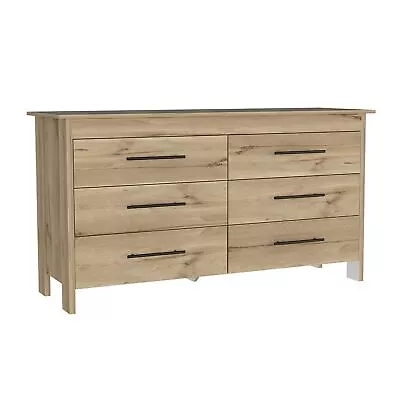 Hms 6 Drawer Double Dresser  -Bedroom -Light Oak / White • $459.09