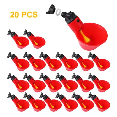 20 PCS Automatic Water Cups Poultry Drinker Waterer Chicken Duck Quail Drinking • $11.98