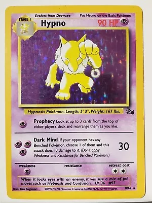 $16.99 • Buy HOLO Hypno 8/62 - LP / VLP RARE 1999 Fossil Pokemon Card - $1 Combined Shipping