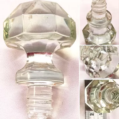 Vintage Cut Designed Glass Screw In Wine Bottle Stopper 2.5  Tall Read • $19.99