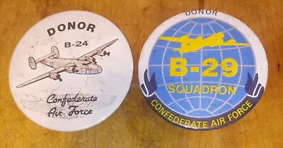 Confederate Air Force Donor 3” Pin Backed Button B-29 Squadron And B-24 • $15