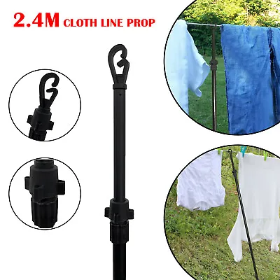 Extending Telescopic Cloth Line Prop 2.4M Dryer Support Clothes Line Prop • £7.19