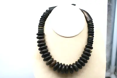 Vintage Natural Buffalo Horn Beaded Necklace 25-14mm 17.5  L1 • $99.99