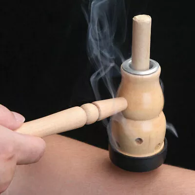 1Pc Gourd Moxibustion Box Wood Moxa Stick Roll Holder Healing Therapy  • $8.99