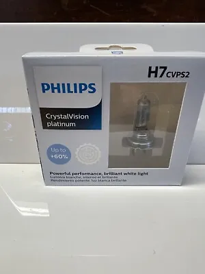2x- PHILIPS Crystal Vision Platinum H7 55W Lamp Bulbs NEW! • $29.95