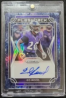 2021 ED REED RC Prizm Flashback Navy Camo Prizm Auto Autograph SSP 🔥/25 Ravens • $99