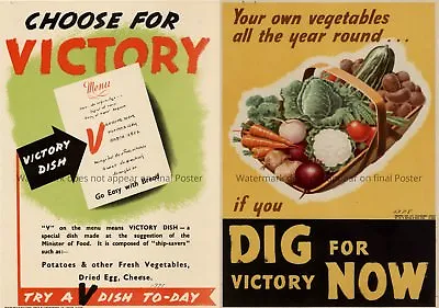 Victory Garden Food Propaganda Poster WW2 WWII Vintage Print Wall Art Vegetable • $12