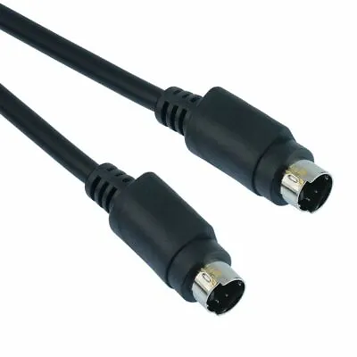 2m SVHS S-Video 4 Pin Mini DIN Male To Male Plug Cable Lead • £3.09