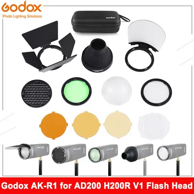 US Godox AK-R1 Barn Door Color Filter Diffuser Ball Kits For Round Flash Head V1 • $49