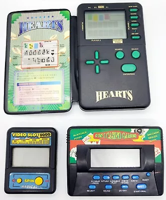 Vintage 3 Casino Game LOT Hearts/5n1 Casino/Video Slot 5000 LCD Tested! Mint! 🔥 • $39.99