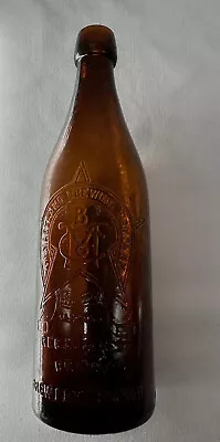 Antique Maryland Brewing Company Loop Blob Top Beer Bottle - Brown - 9.25” • $53